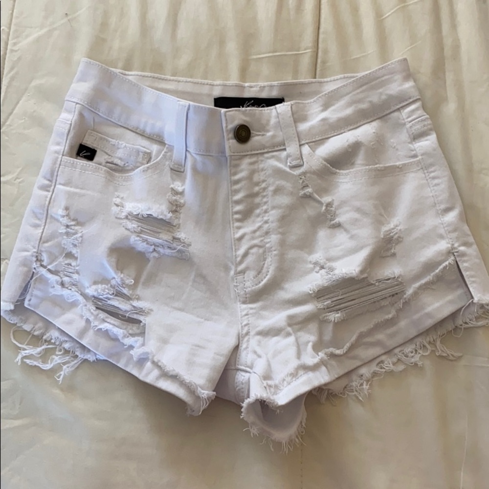 KanCan white jean shorts